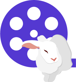 Motion design icon with rabbit illustration