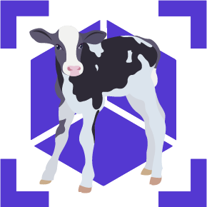 Augmented reality icon with calf illustration